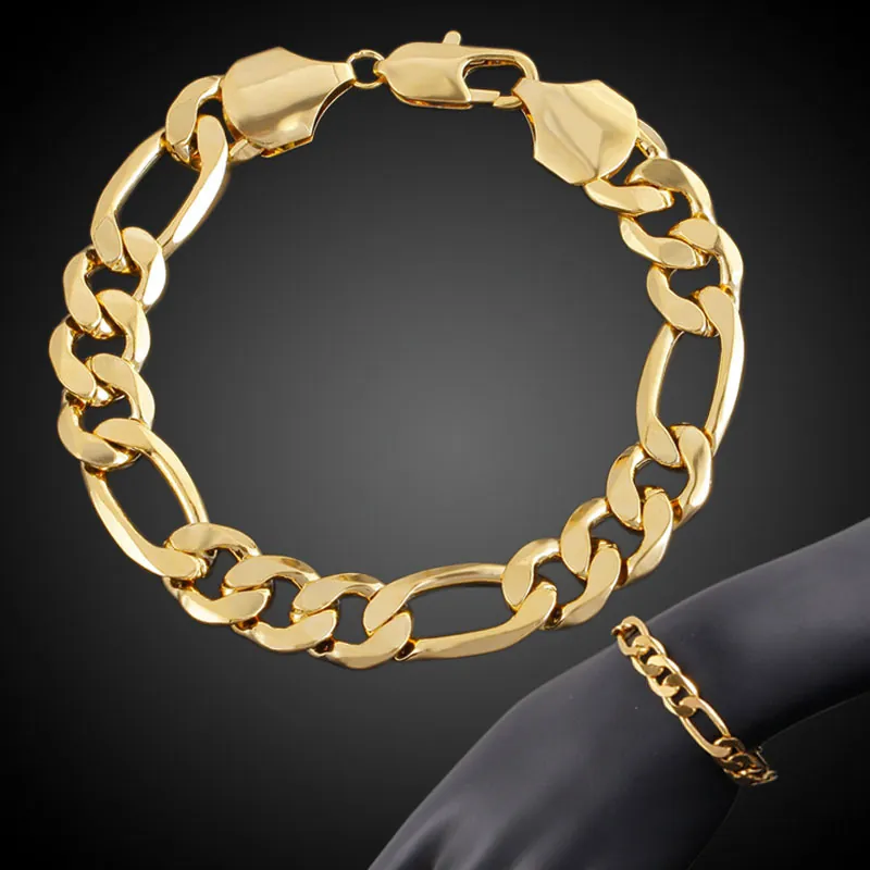 Bracciale A Catena Figaro Placcato Oro 18K Rame Lucidato A Specchio Gioielli Classici Minimalisti Per Uomo Donna