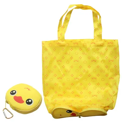Borsa Della Spesa Pieghevole Riutilizzabile Tessuto Oxford Forma Animale Cartone Animato Portatile Con Moschettone Donne