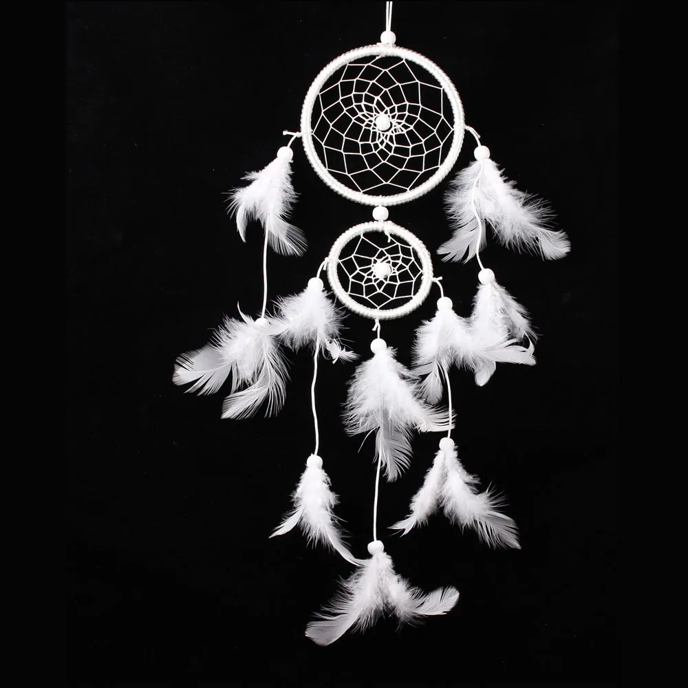 Atrapasueños de Plumas Hecho a Mano Decoración Colgante de Pared para Sala de Estar Dormitorio Adorno de Coche Artesanía de Decoración del Hogar