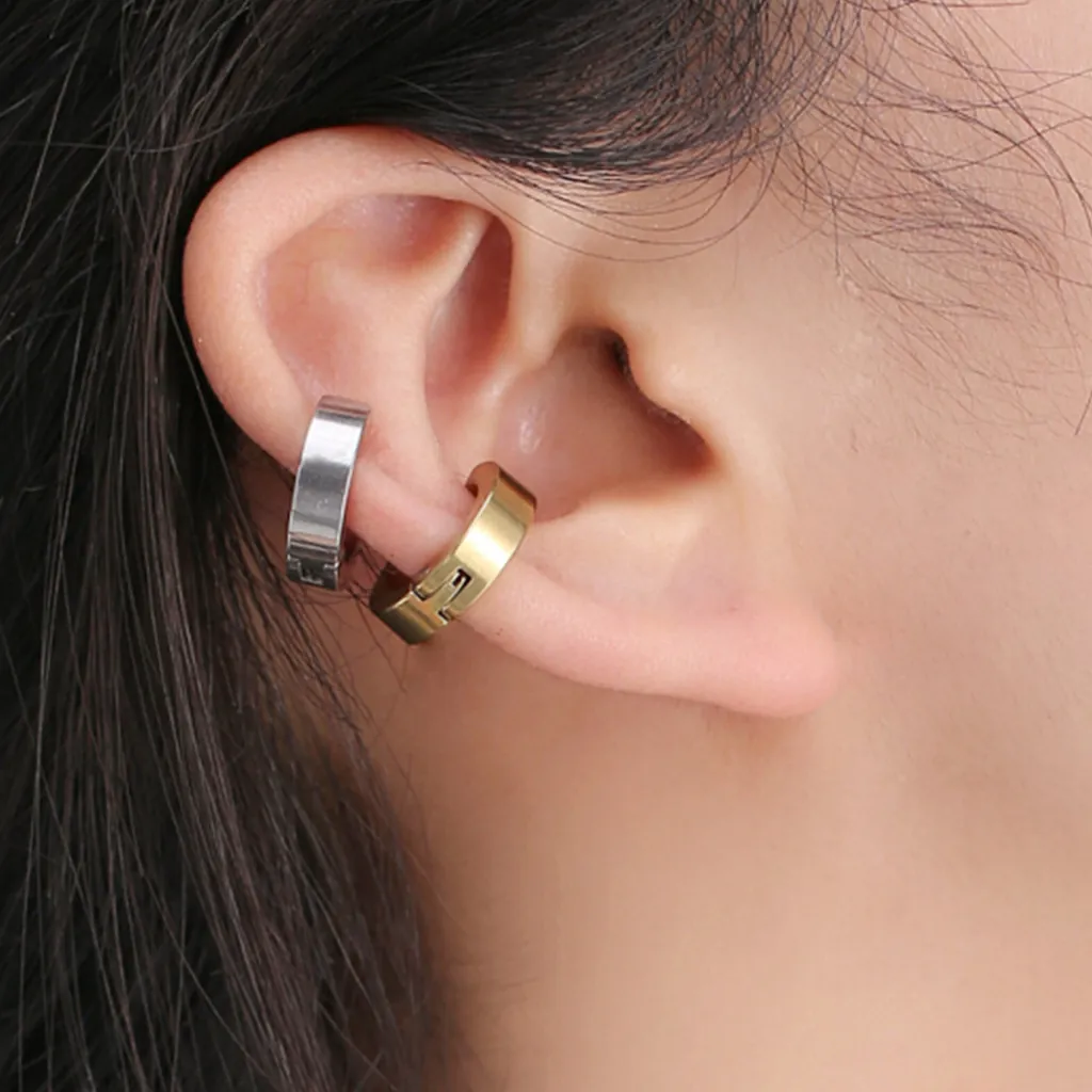Non-Pierced Ear Clips Titanium Steel Hinged U-Shaped Hoop Earrings For Women Men Colorful Daily Jewelry Minimalist Accessory