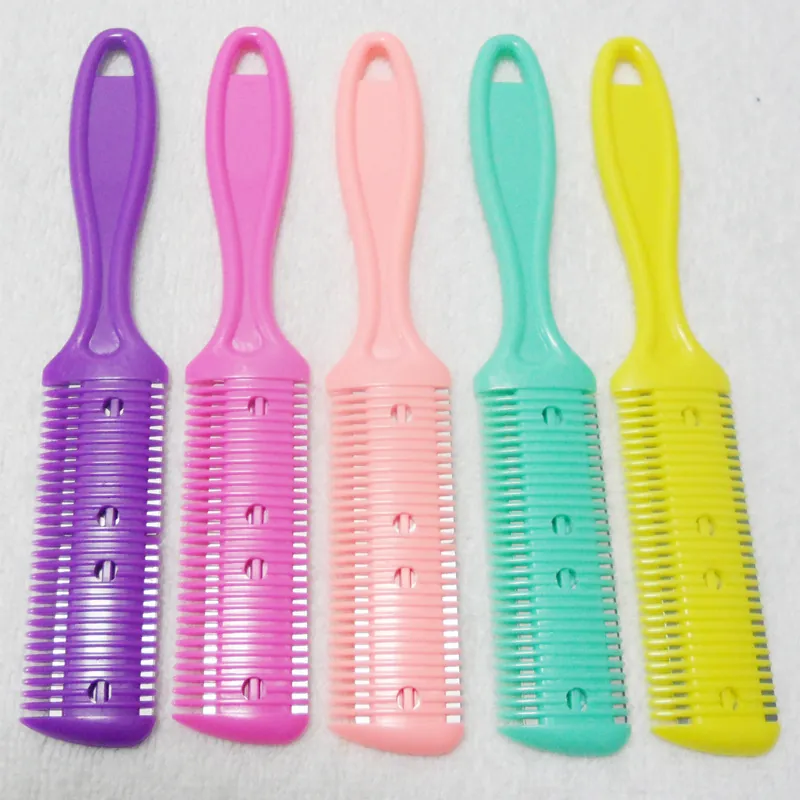Double Sided Hair Thinning Comb With Razor Blades Plastic Trimmer For Bangs Haircut Styling Tool Home DIY