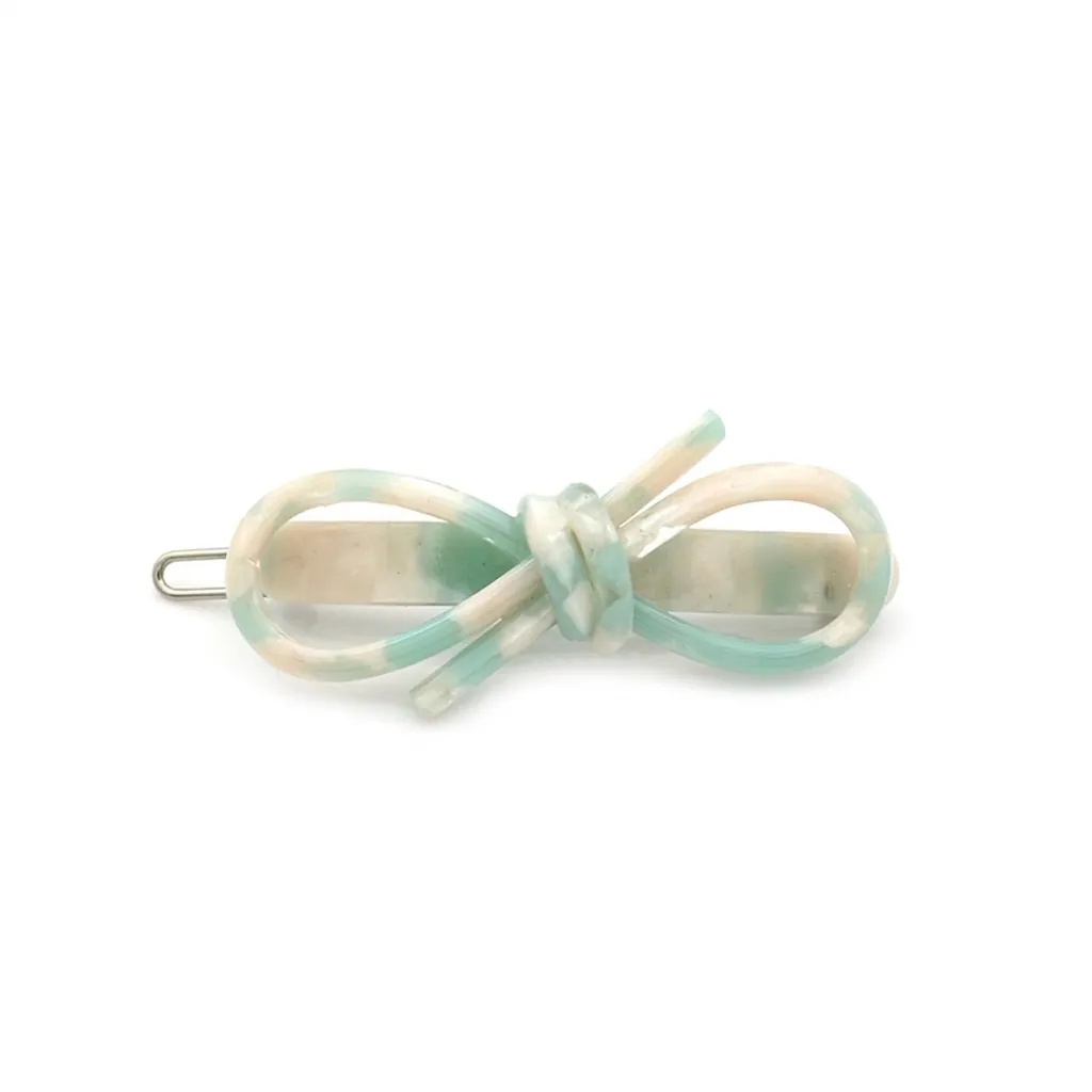 Pince À Cheveux Nœud En Acétate Pour Enfants Motif Marbre Écaille De Tortue Barrette Style Coréen Épingle Pour Filles