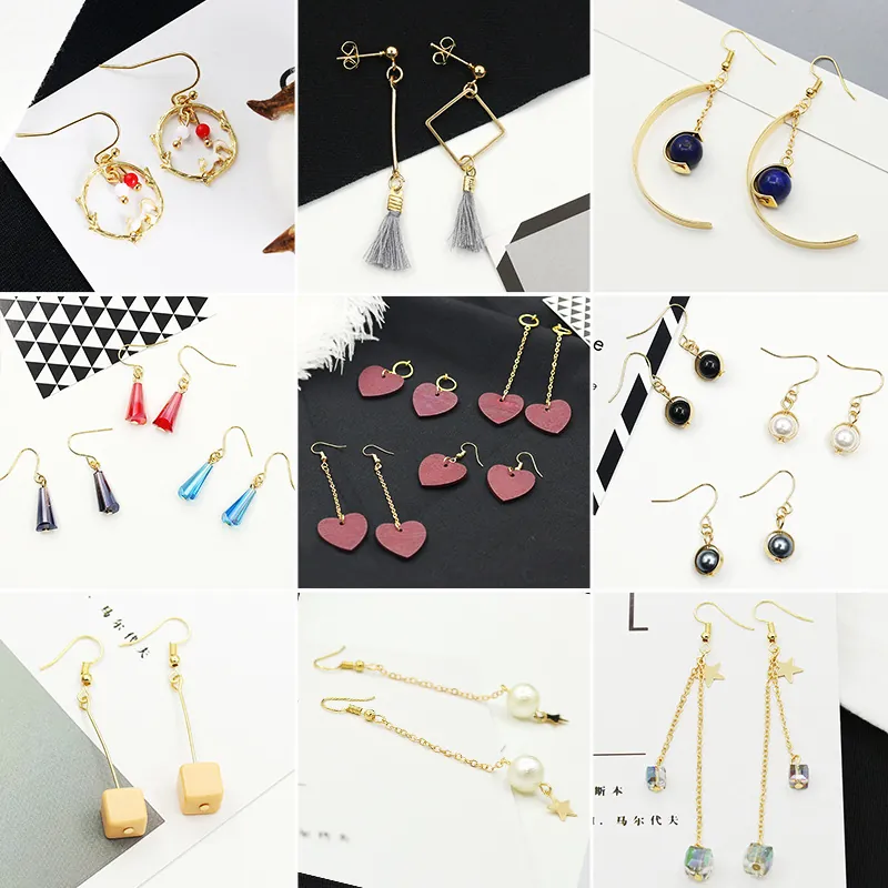 Pendientes Colgantes Asimétricos Simples Coreanos Con Poste de Acero Inoxidable Borla de Aleación Joyería Colorida para Mujeres Fiesta