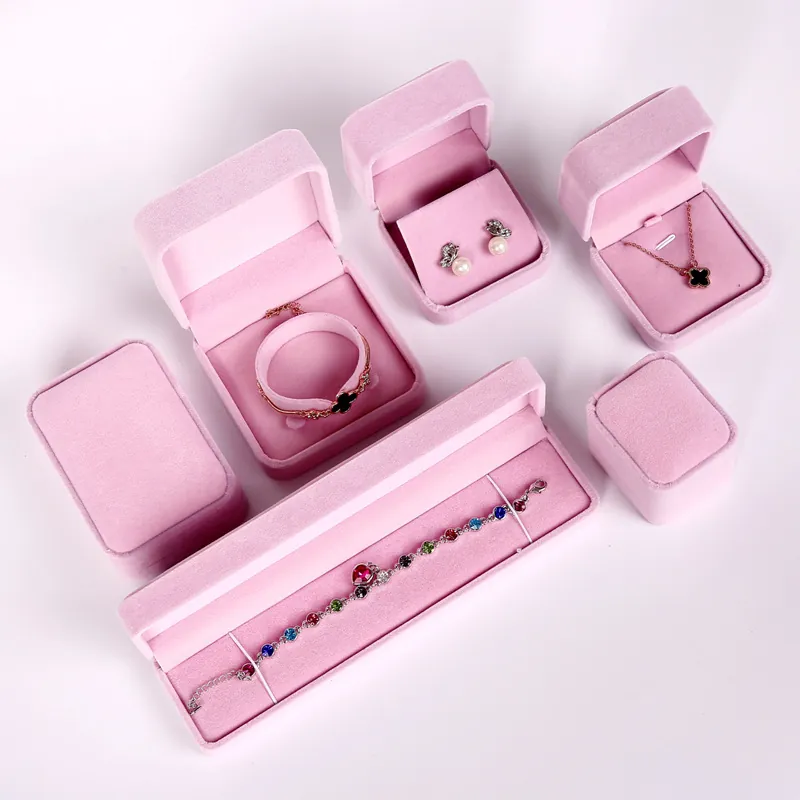 Velvet Jewelry Box Organizer For Ring Necklace Pendant Bracelet Earring Gift Packaging Storage Case