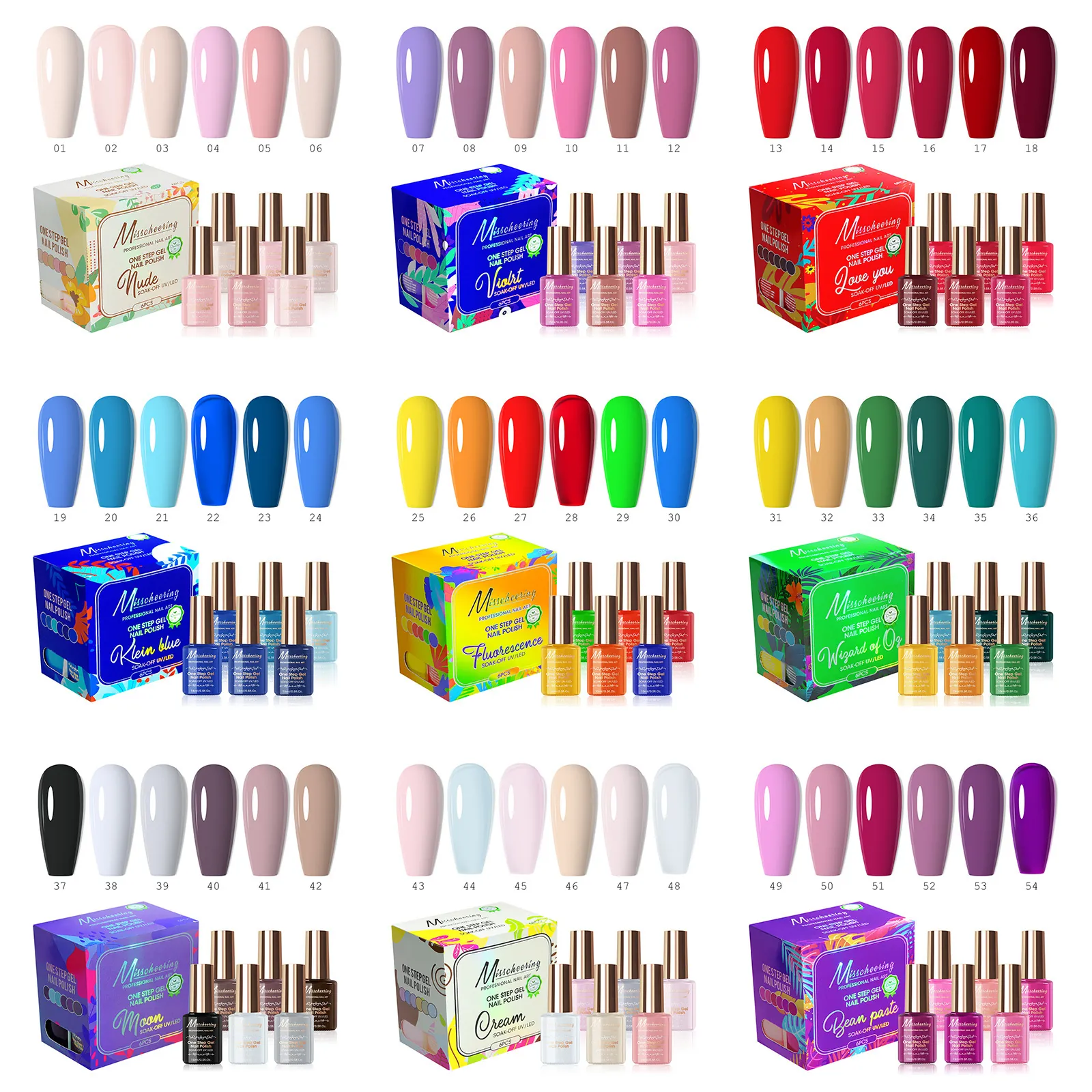 Professional Gel Nail Polish Soak Off UV LED Varnish Manicure High Gloss Long Lasting Single Step Formula