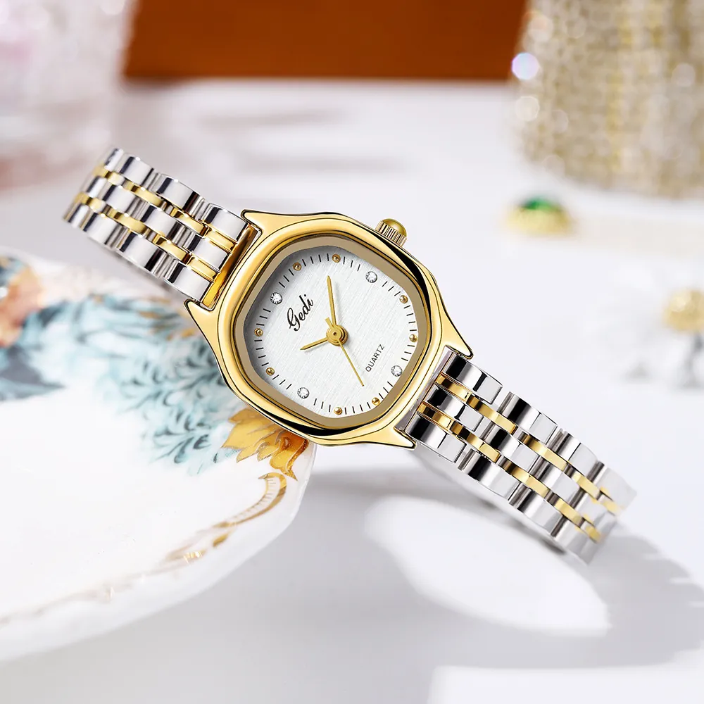 Elegant Octagonal Women Quartz Watch Stainless Steel Butterfly Clasp Waterproof Rhinestone Luxury Fashion Ladies Wristwatch