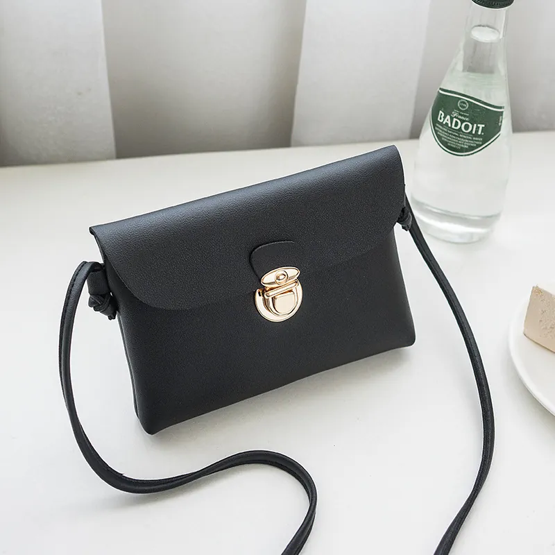 Mini Sac À Bandoulière Pour Téléphone Portable Femme En Cuir PU Pochette Minimaliste Avec Boucle Dorée Mode Quotidien