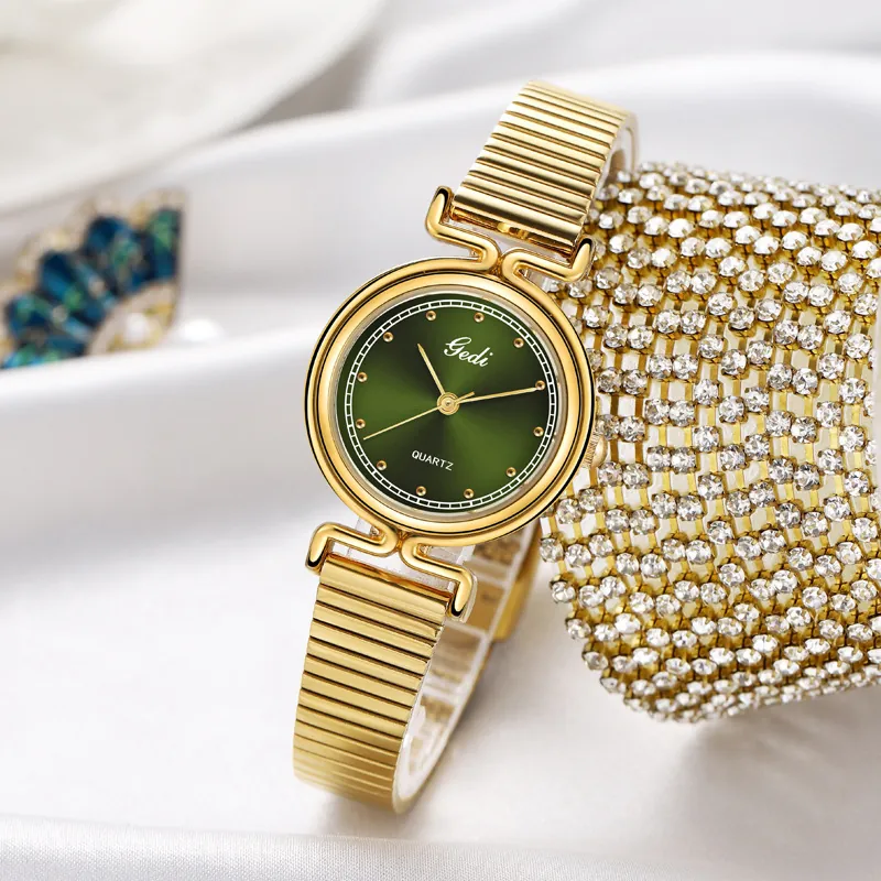 Damen Quarzuhr Vintage Elegant Legierung Dehnbar Wasserdicht Rundes Zifferblatt Armbanduhr Mode Nischenstil
