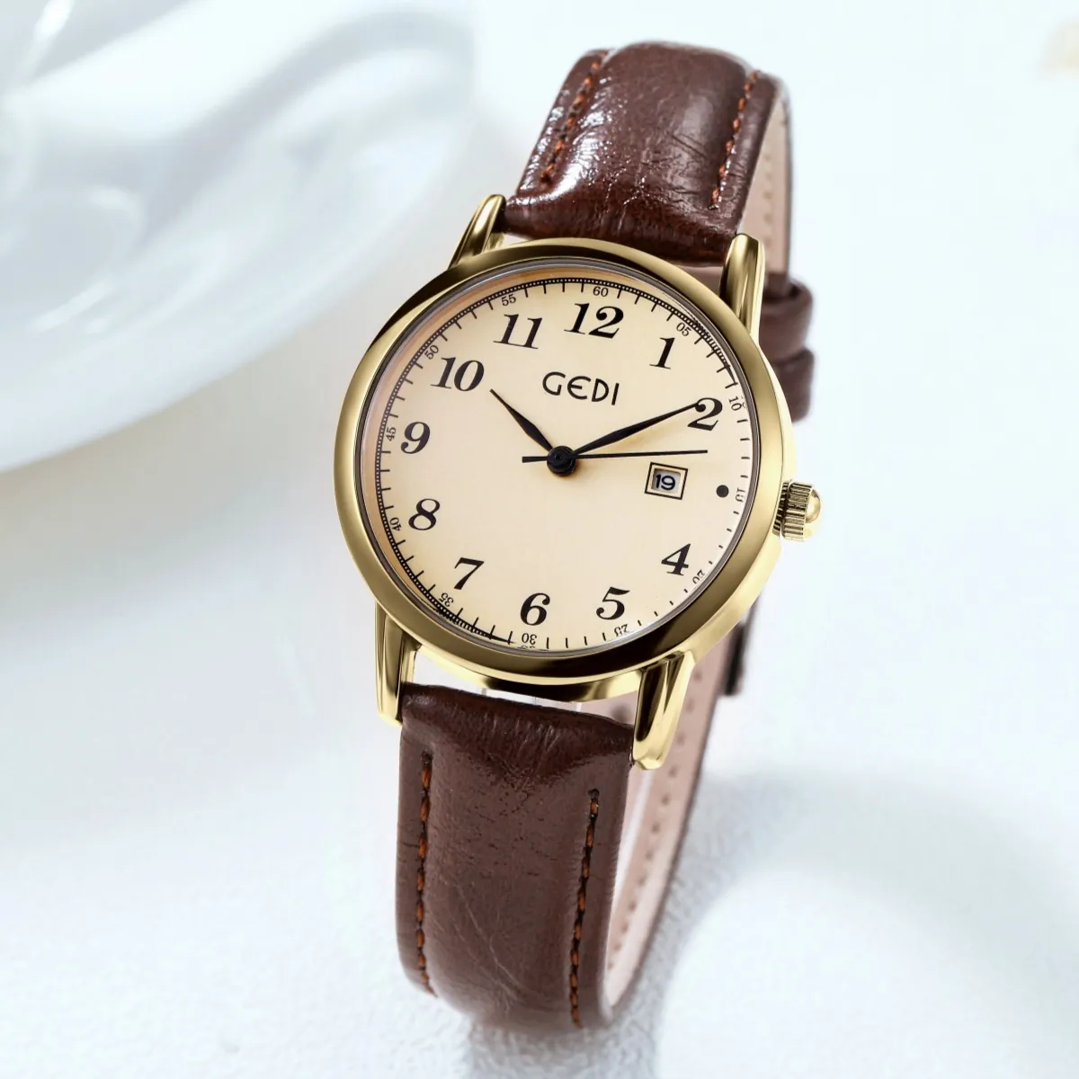 Orologio Al Quarzo Elegante Da Donna Con Cinturino In Pelle Cassa Tonda In Lega Display Data Calendario Orologio Retro Casual