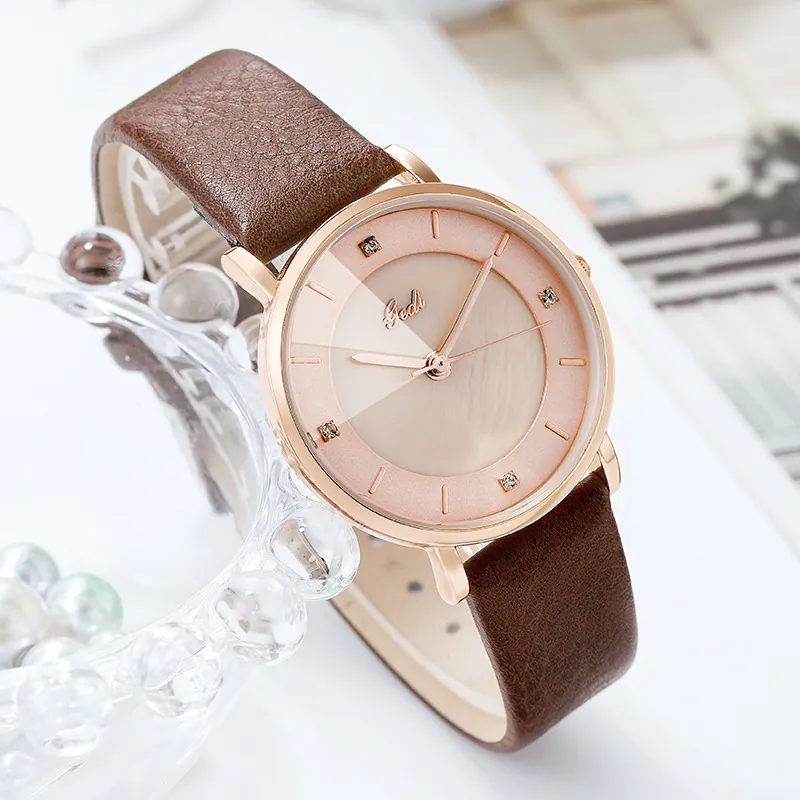 Elegante Orologιο Al Quarzo Da Donna Cassa In Oro Rosa Cinturino In Pelle Impermeabile Orologio Di Lusso Da Signora