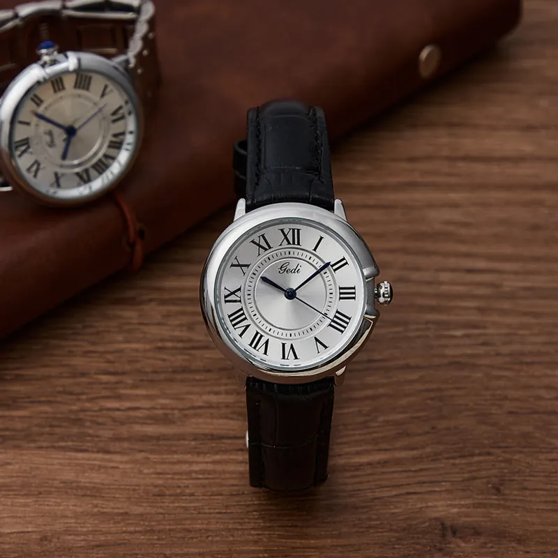 Women Quartz Watch Retro Roman Numerals Dial Waterproof Alloy Case Stainless Steel Or Leather Strap Elegant Lady Wristwatch