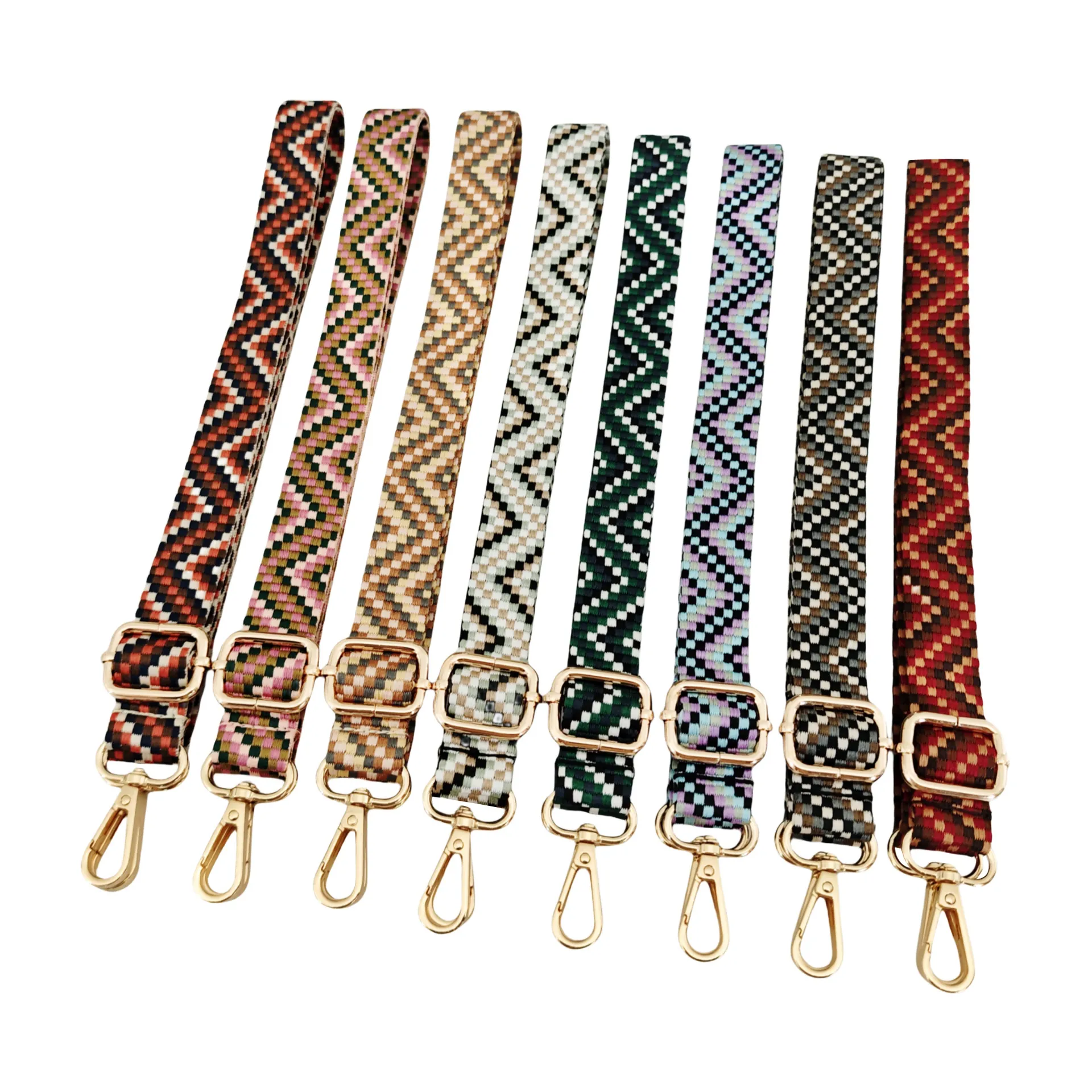 Multicolor Wave Pattern Polyester Bag Strap Adjustable Replacement Shoulder Crossbody Belt For Women Handbag Accessories