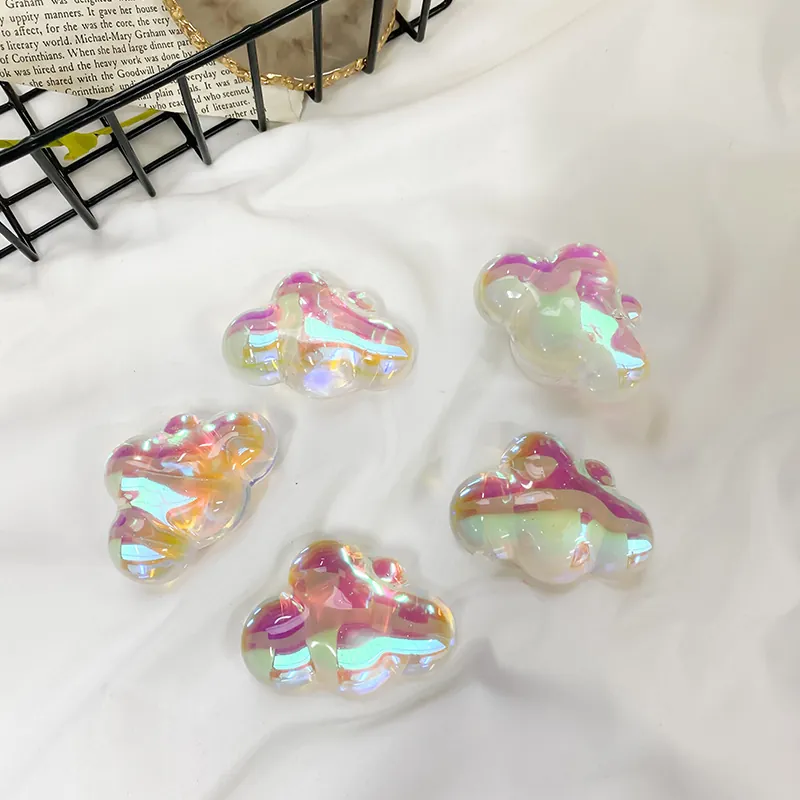 Iridescent Cloud Phone Airbag Stand Retractable Griptok Expanding Grip For Smartphone Desktop Support Kawaii Holographic