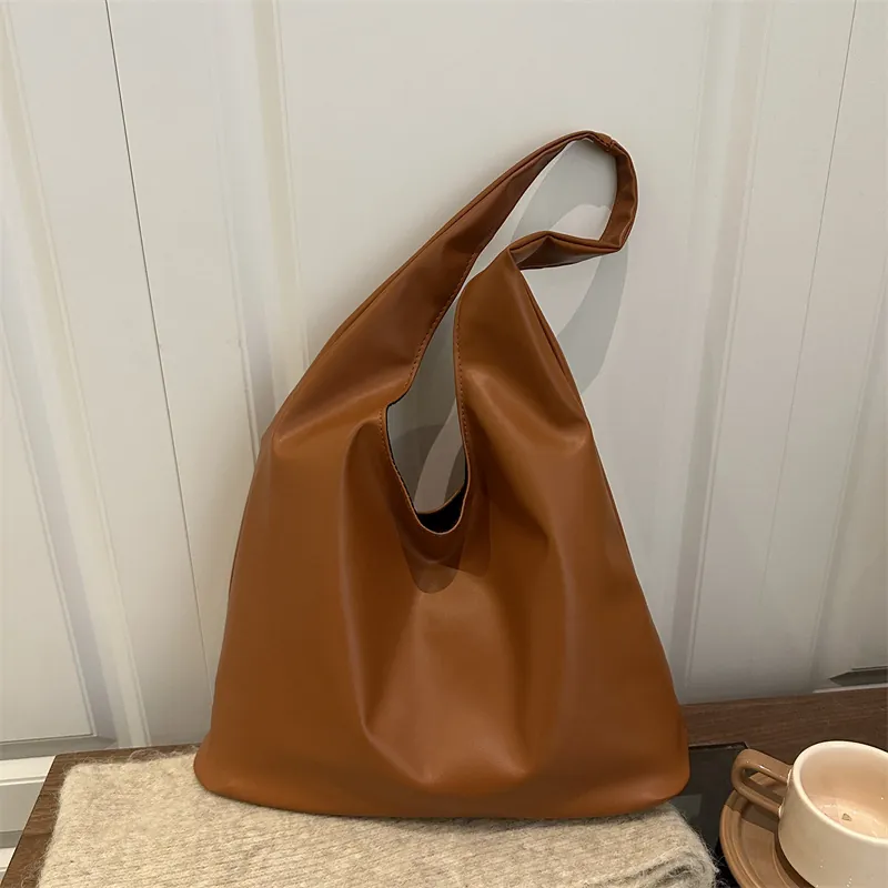 Grand Sac Cabas Minimaliste En Cuir PU Souple Sac À Main Bandoulière Pour Femme Travail Quotidien