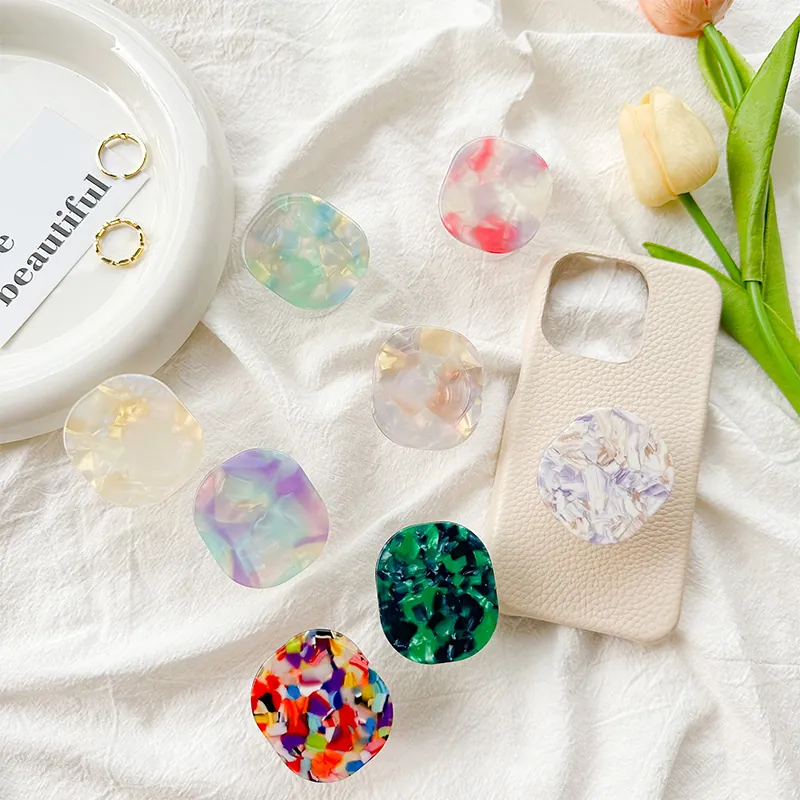 Support De Téléphone Griptok Carré Coloré Esthétique Résine Acrylique Support Extensible Poignée Adhésive Smartphone