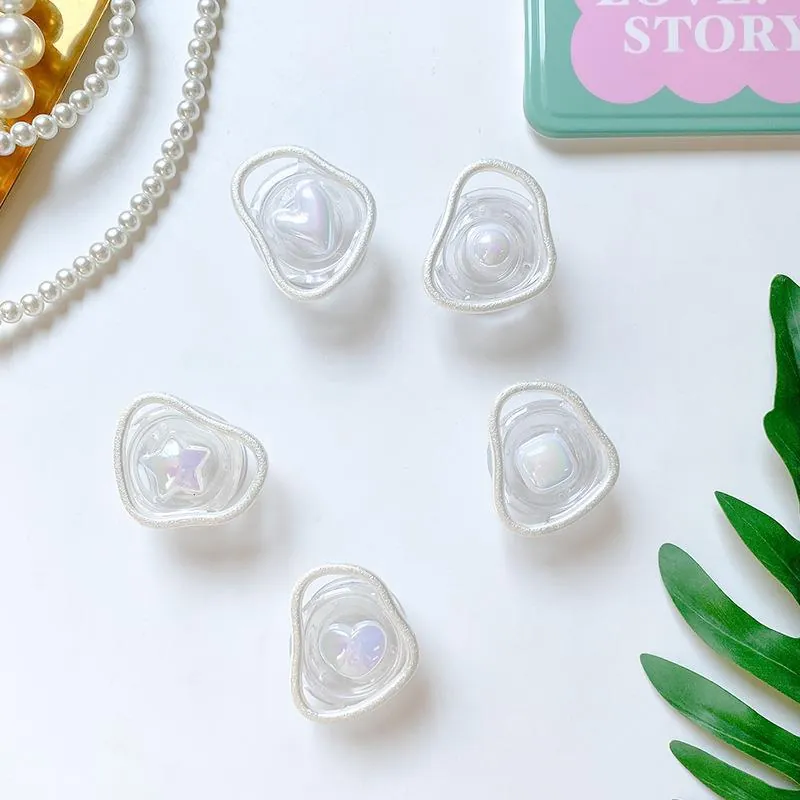 Supporto Per Impugnatura Per Telefono Geometrico Con Stella A Cuore In Perla Artificial Iridescente Supporto Airbag Pieghevole
