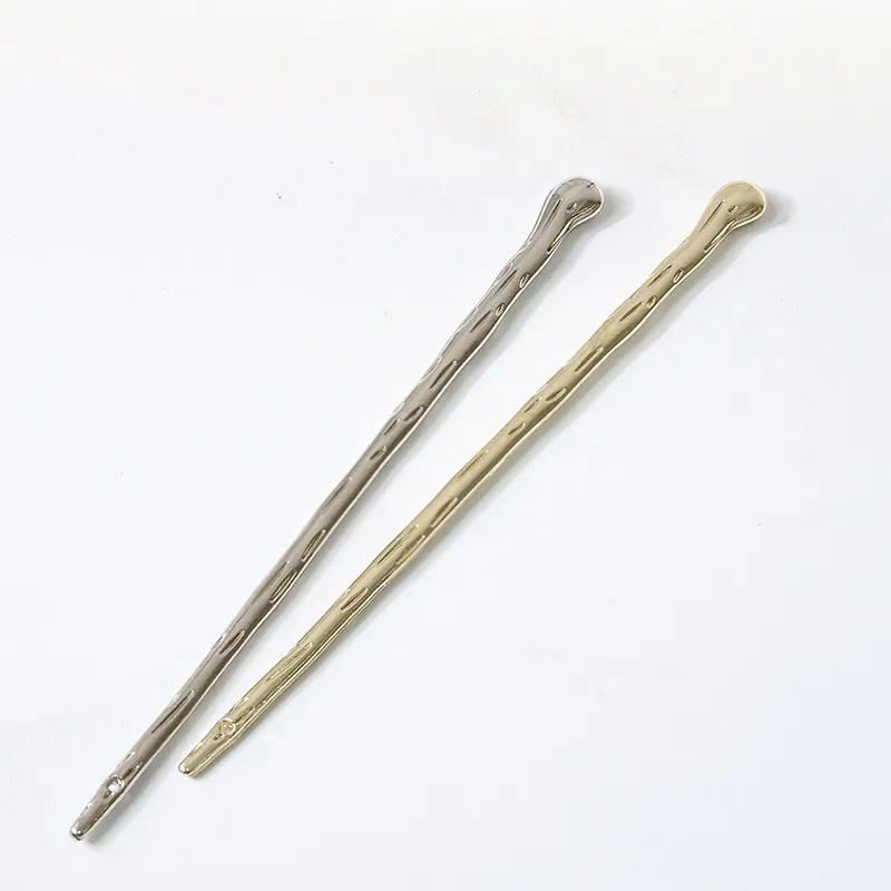 Minimalist Alloy Hair Stick Liquid Metal Texture Waterdrop Shape Retro Elegant Hairpin For Women Modern Chinese Style