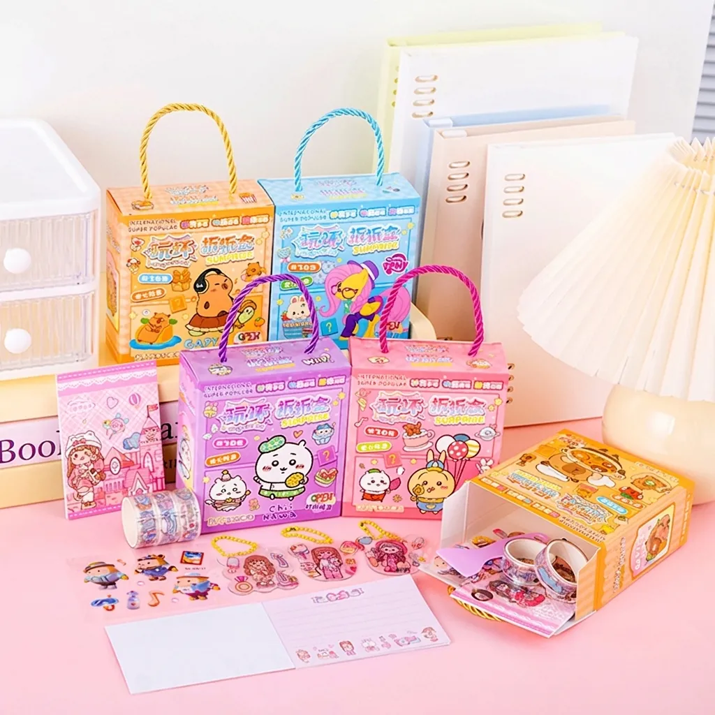 DIY Guka Sticker Washi Tape Stationery Handbag Gift Case Cartoon PET Acrylic Scrapbooking Hand Account Material For Girls