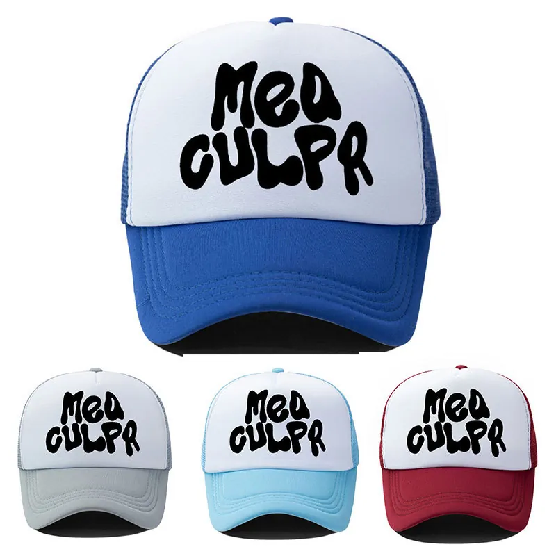 Casquette Trucker Maille Respirante Imprimé Lettres Baseball Snapback Réglable Streetwear Protection Solaire Unisexe