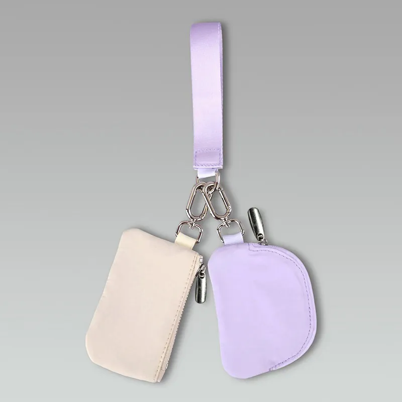 Modular Nylon Coin Purse And Card Holder With Wrist Strap Waterproof Lightweight Minimalist Sport Fitness Color Block Unisex Travel Wallet