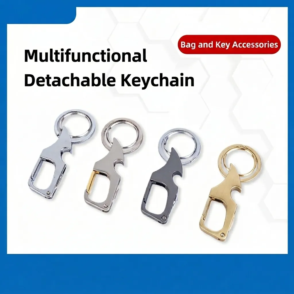 Modern Multi-functional Metal Keychain With Bottle Opener For Men Zinc Alloy Car Key Ring Holder Business Hanging Accessory