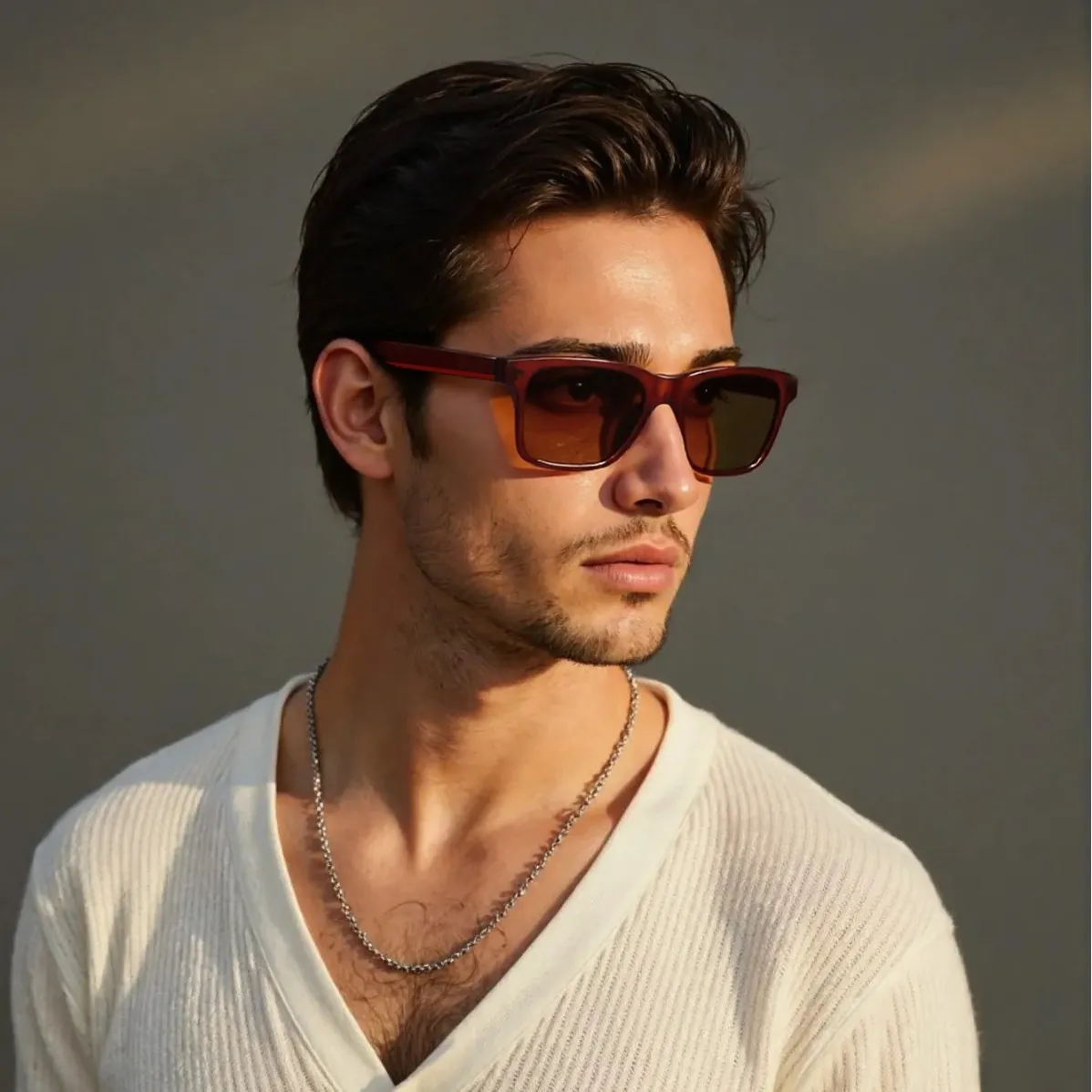 Men Polarized Sunglasses Square Frame UV400 Protection Driving Outdoor Fashion Plastic PC Lens Eyewear