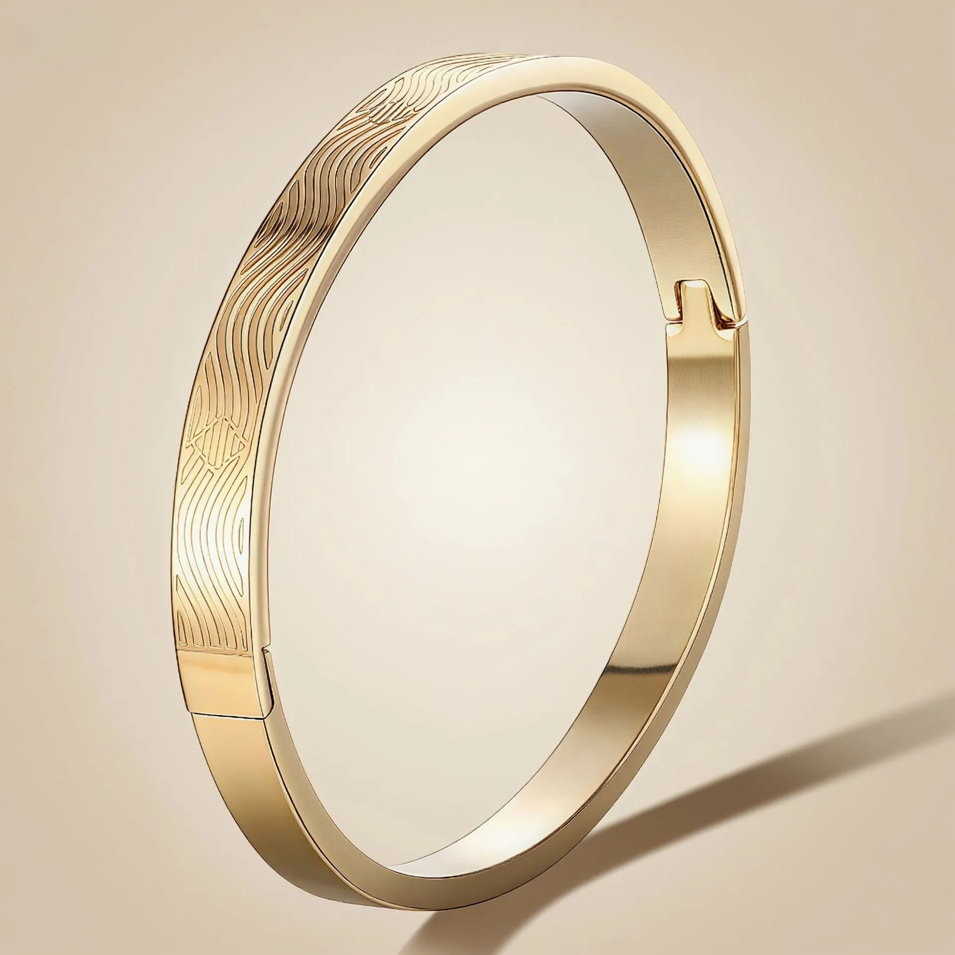 Bracciale Rigido In Acciaio Inossidabile Motivo A Onde Battito Cardiaco Chiusura A Cerniera Gioielli Minimalisti Donna Uomo
