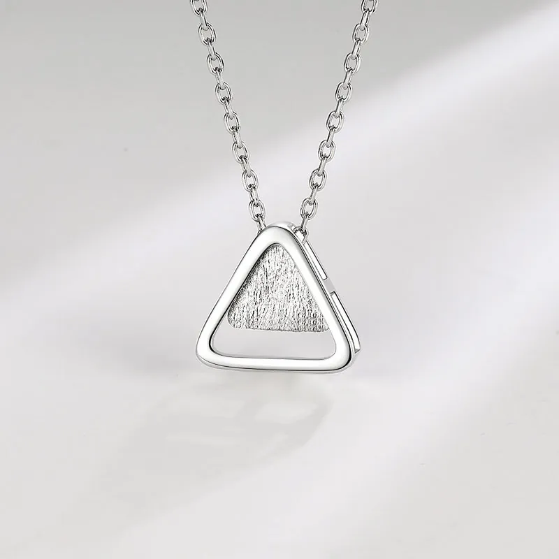 Triangle Pendant Necklace For Women Minimalist Copper Geometric Double Layer Clavicle Chain Elegant Accessory