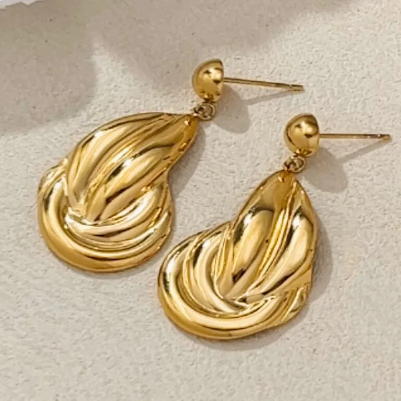 Orecchini In Acciaio Inossidabile Donne Geometrico Irregolare Testurizzato Goccia Borchie Vintage Forma Cuore Fiore Gioielli