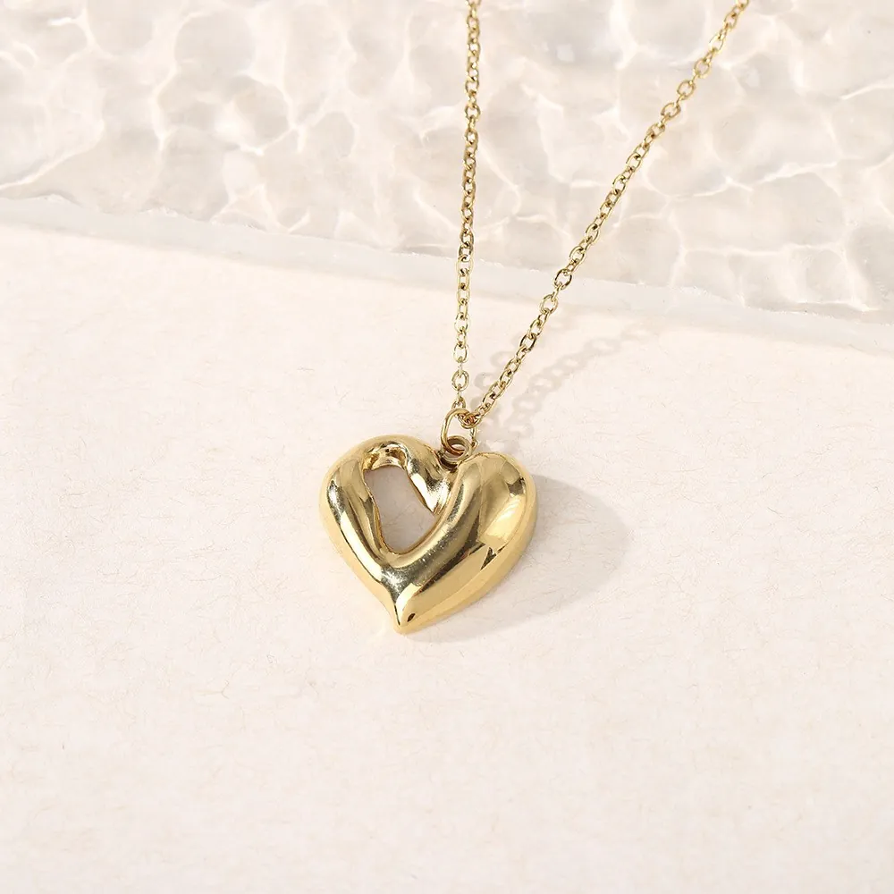 Collier Pendentif Acier Inoxydable Plaqué Or Cœur Coquillage Papillon Étoile De Mer Tortue Bijoux Plage Été Pour Femmes