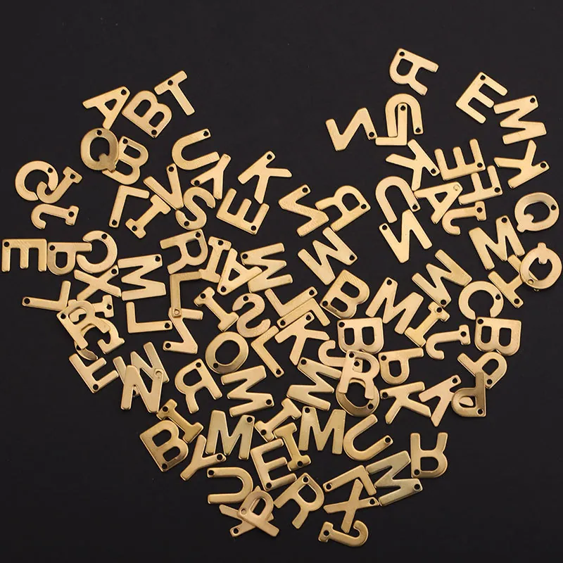 Stainless Steel Alphabet Pendants Capital Letter Charms For DIY Jewelry Making Necklaces Bracelets Accessories