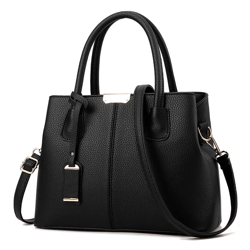 Borse Da Donna In Pelle PU Grande Capacità Motivo Litchi Borsa A Mano Con Manico Superiore Tracolla Business