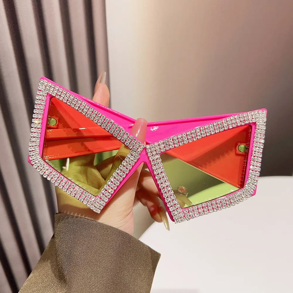 Oversized Cat Eye Sunglasses For Women Luxury Rhinestone Sparkly PC Frame UV400 Protection Fashion Party Travel