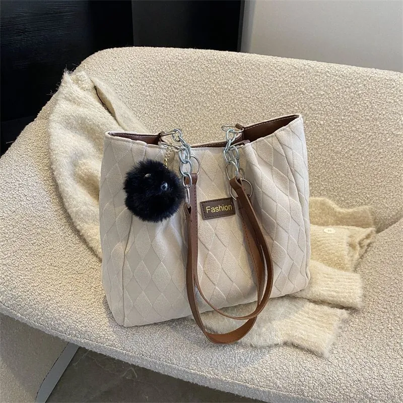 Borsa Tote Trapuntata Da Donna Grande Capacità Borsa A Spalla In Nylon Con Tracolla A Catena E Manico In Pelle