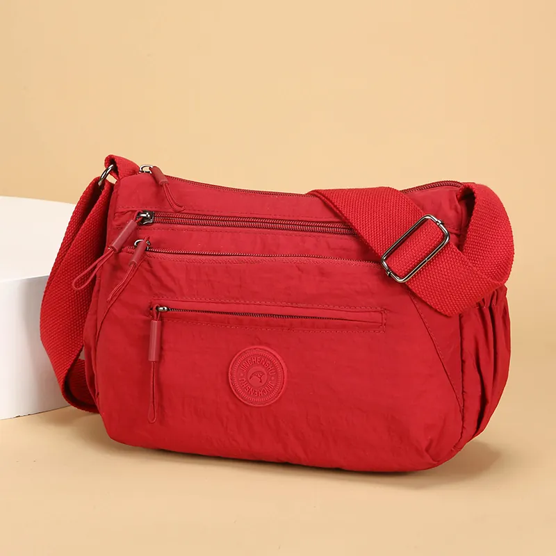 Large Capacity Multi Pocket Crossbody Bag Waterproof Nylon Oxford Cloth Travel Shoulder Bag For Women Daily Casual