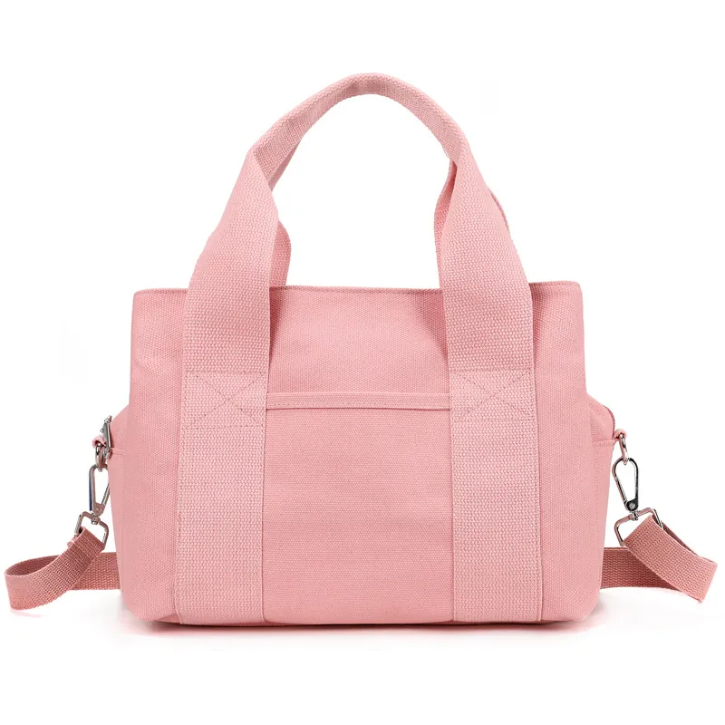 Canvas Tote Bag Multi Compartment Large Capacity Crossbody Handbag With Adjustable Strap For Women Daily Commute Casual