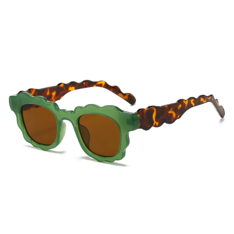 Wavy Scalloped Frame Sunglasses Eyewear Trendy Ins Style PC Material UV Protection Fashion Women Men Retro Personality