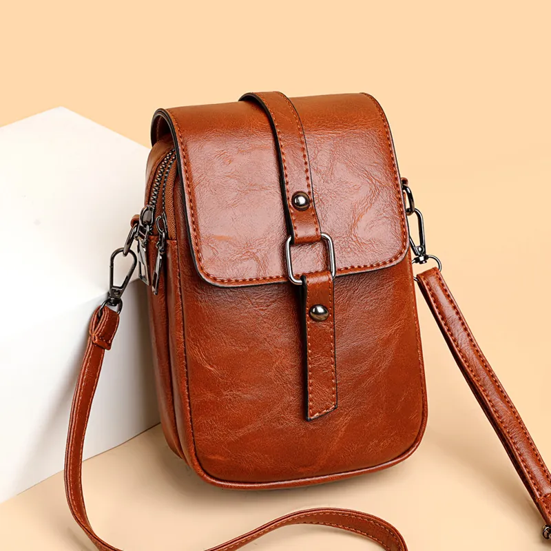 Women PU Leather Crossbody Bag Simple Fashion Shoulder Bag Lightweight Casual Small Square Phone Pouch Soft Woven Texture