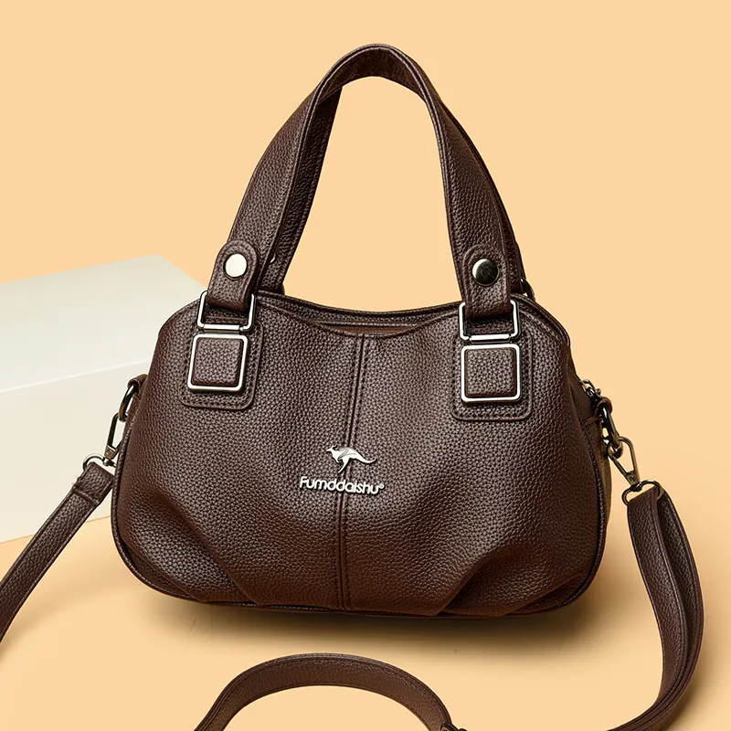 Borsa A Tracolla Da Donna Pelle Sintetica Grana Litchi Grande Capacità Minimalista Retrò Borsa A Mano Quotidiana Casual Spalla