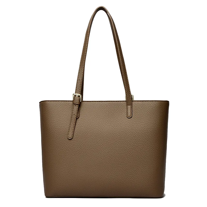 Women Tote Bag Lychee Pattern PU Leather Large Capacity Shoulder Handbag For Commuting Office Work Simple Trendy