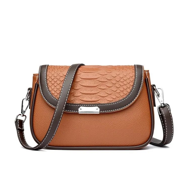 Sac Bandoulière Femme Cuir PU Gaufré Motif Serpent Color Block Sac À Épaule Polyvalent Avec Bandoulière Réglable Rétro