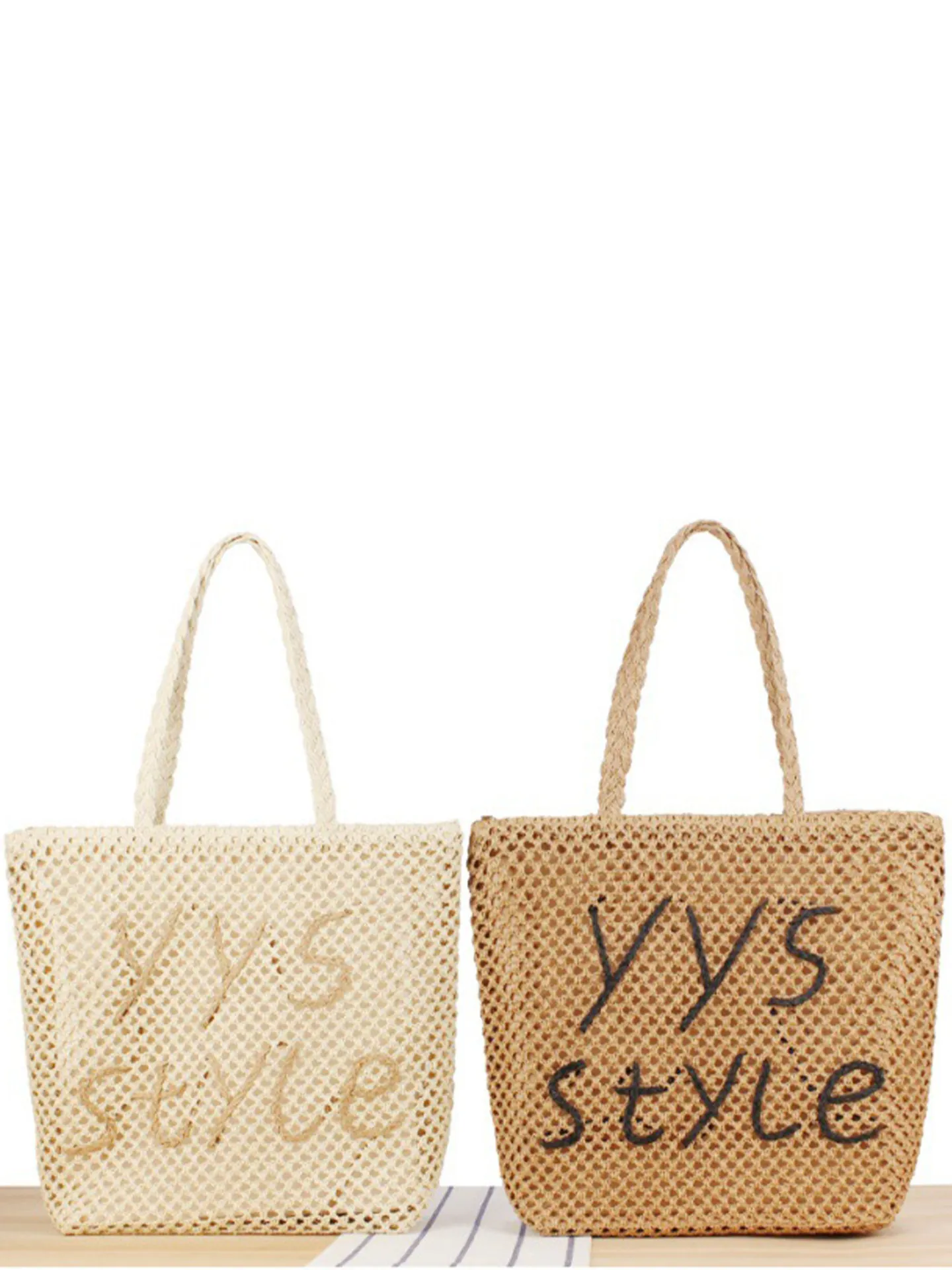 Sac Fourre-Tout Tissé Corde En Papier Grande Capacité Été Plage Sac À Épaule Pour Femmes Mode Décontracté Léger Quotidien