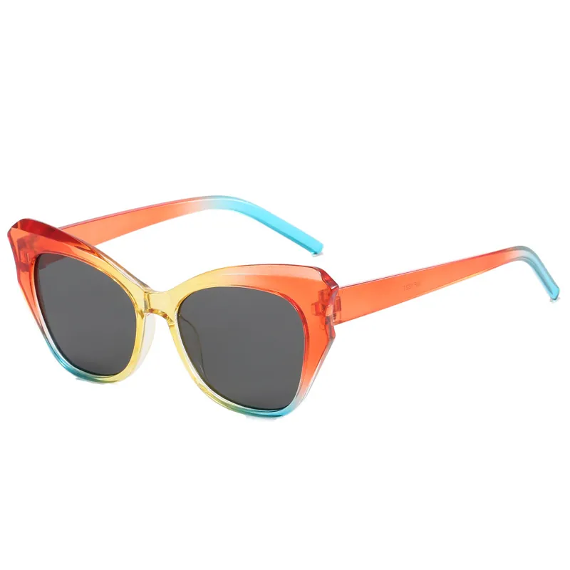 Fashion Cat Eye Sunglasses For Women Y2K Vintage UV400 Protection PC Frame AC Lens Gradient Hip Hop Streetwear Trendy