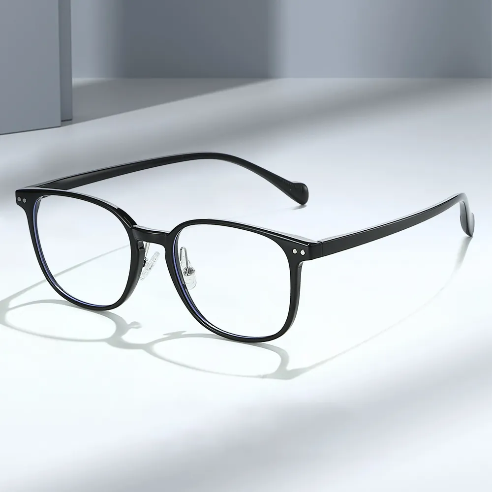 Retro Square Anti Blue Light Glasses PC Frame Rivet Decorative Lightweight Eyewear For Men Women