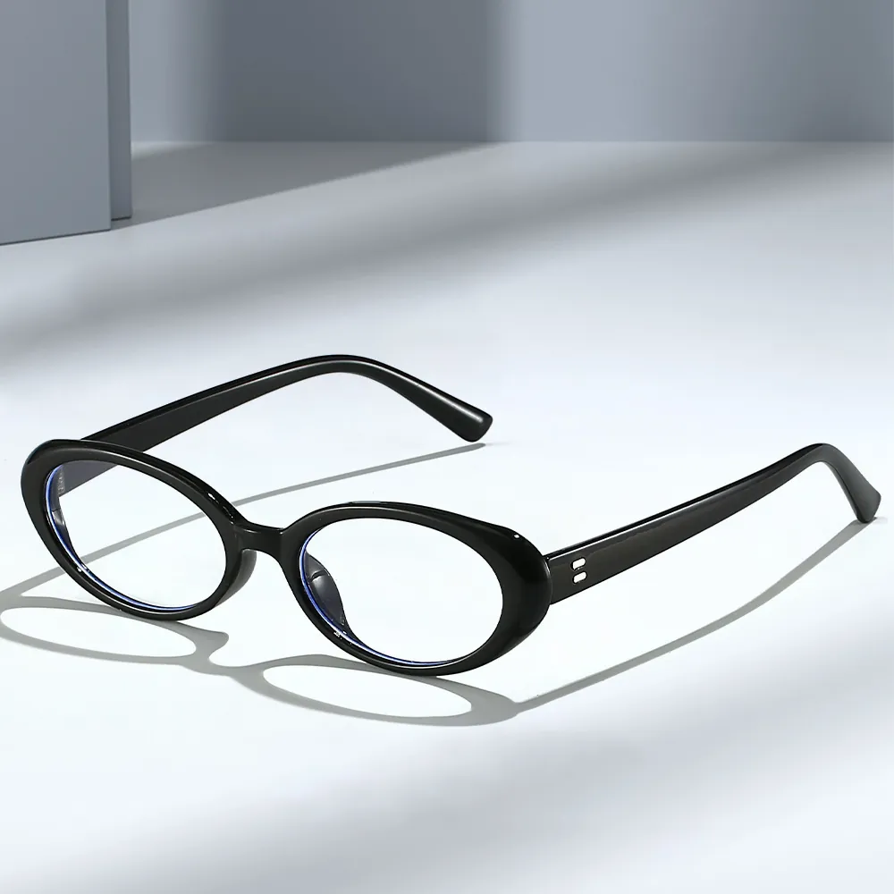 Oval Blue Light Blocking Glasses PC Frame AC Lens Fashion Retro Transparent Frame For Men Women Eyewear