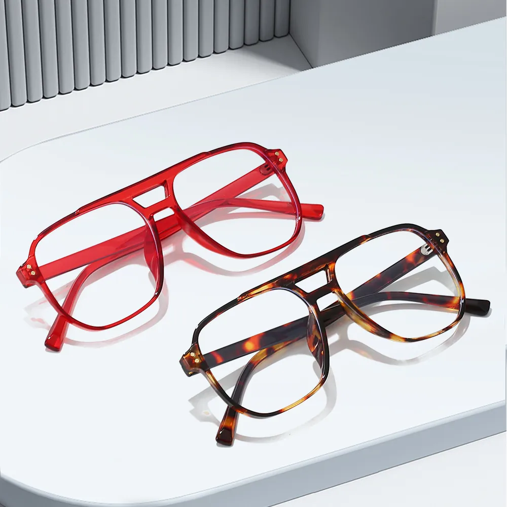 Square Anti Blue Light Glasses Optical Frame Double Bridge Retro Aviator Vintage Eyeglasses For Men Women