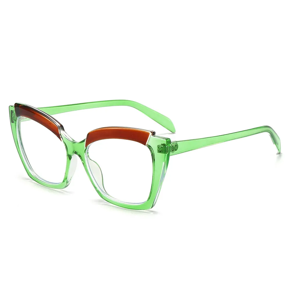 Monture Lunettes Oeil De Chat PC AC Anti Lumière Bleue Décoratif Mode Pour Femmes Rétro Surdimensionné Verres Transparent