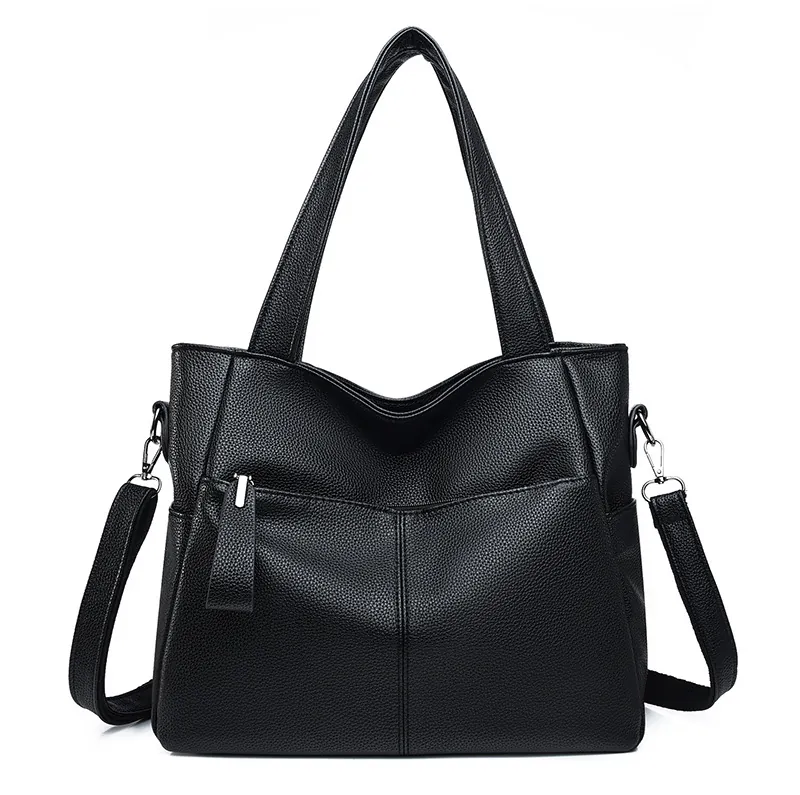 Womens Tote Bag Large Capacity Pebble Grain PU Leather Shoulder Handbag Crossbody Commute Work Casual Solid Color