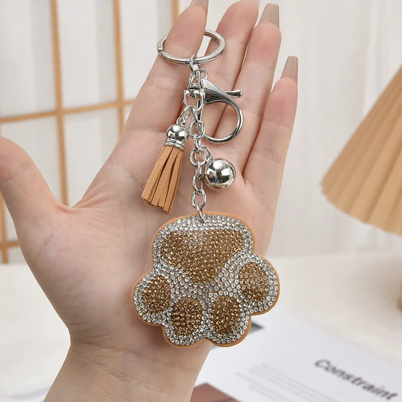 Cute Sweet Paw Print Alloy Unisex Keychain