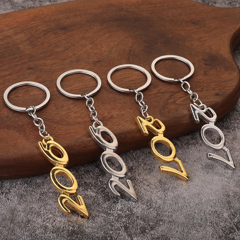 Zinc Alloy Metal Keychain With Number Pendant Car Keyring Bag Accessory Modern Minimalist For Men Women